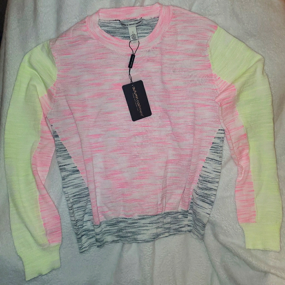 Autumn Cashmere Color Block Crew Sweater